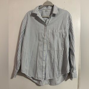 Aerie Blue and White Striped Top